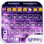 purple lightning emoji keyboard android application logo